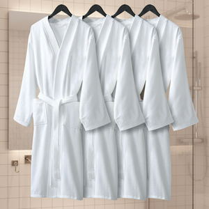 Peignoir ou robe de chambre 100% coton de haute qualité, col kimono ou châle, parfait pour la salle de sport, la douche, le <span class=keywords><strong>spa</strong></span>, l'hôtel, les vacances - Product Image 1