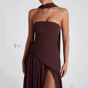 Abito <span class=keywords><strong>da</strong></span> Sera Nero e Bianco Sexy Senza Spalline Senza Maniche con Spacco Laterale Formale per Compleanno Aderente Lungo <span class=keywords><strong>da</strong></span> Festa <span class=keywords><strong>Cerimonia</strong></span> 3170 - Product Image 4