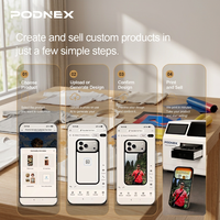 Imprimante à plat UV automatique PodNEX AI avec tête d'impression DX7 pour les nouveaux étuis de téléphone personnalisés, les porte-clés, les étuis pour AirPods