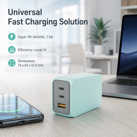 Adaptateurs de charge rapide PD 65W GaN USB-C avec prises US, AU, EU pour smartphones, tablettes, ordinateurs portables et montres - Vente en gros