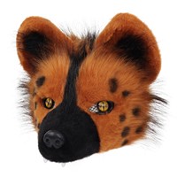 Masque d'hyène en fourrure synthétique pour adulte unisexe, costume d'Halloween, demi-visage respirant, accessoire de cosplay animal pour carnaval, en stock