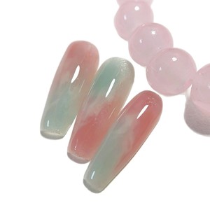 24 <span class=keywords><strong>faux</strong></span> ongles longs en forme de cercueil, dégradé <span class=keywords><strong>rose</strong></span> et bleu brillant, réutilisables, en acrylique, pour femmes, usage quotidien - Product Image 5