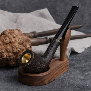 Solid Wood <b>Pipe</b> <b>Stand</b> Single Holder Bent Type Tobacco <b>Pipe</b> Display Rack - Product Image 1