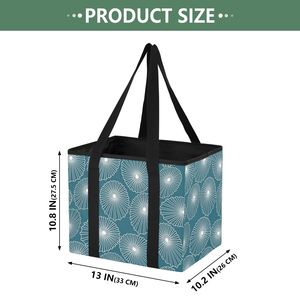 Hawaiian Opihi Shell Print Heavy Duty Collapsible Storage Basket Custom Logo Foldable <b>Reusable</b> Market Tote <b>Bag</b> with Handles - Product Image 2
