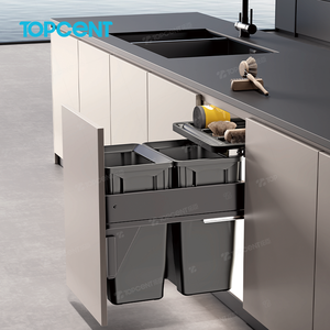 TOPCENT <strong>Pull</strong> <strong>Out</strong> Trash Can Under Cabinet Big Capacity Kitchen Cabinet Built-in <strong>Pull</strong> <strong>Out</strong> Waste <strong>Bin</strong> Concealed <strong>Pull</strong> <strong>Out</strong> Trash <strong>Bin</strong> - Product Image 1