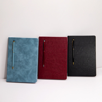 Carnet en cuir PU avec logo personnalisé et stylet tactile, agenda d'affaires de luxe gaufré, coffret cadeau promotionnel pour entreprise