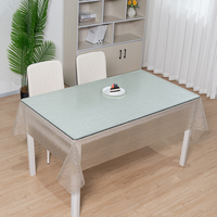 Nappe de table en PVC transparent RNPT avec paillettes argentées, imperméable, protection contre les taches, découpe personnalisée pour la cuisine, la salle à manger et la maison