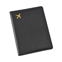 Portefeuille de voyage personnalisé en cuir PU noir pour homme avec logo sur mesure, porte-cartes et porte-documents photo pour avion
