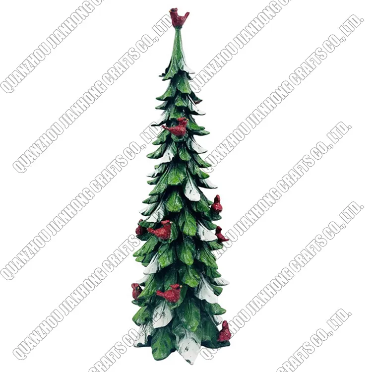 Wholesale Creative Western Festival Resin Craft Christmas Tree With Bird Statue