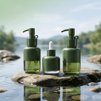 Flacon compte-gouttes PET court et large de 50 ml à base épaisse pour sérum, huile essentielle, emballage cosmétique et soins de la peau