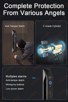Cerradura Inteligente de Seguridad con Reconocimiento Facial 3D, Totalmente Automática, con Aplicación Tuya, Código Digital, para Puerta de Acero/Madera, con Tarjeta de Memoria en la Nube