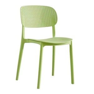 Black Polypropylene Stackable <b>Chair</b> With Perforated Back For Indoor Outdoor Use Restaurant Office Meeting Room Seating - Product Image 5