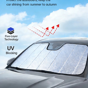 Pare-soleil de pare-brise de voiture 142*70cm, matériau épaissi amélioré, protection solaire haute performance pour vitre avant de voiture, bloque les rayons UV - Product Image 1
