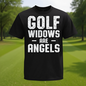 Camiseta Golf Widow Wife Angel Golfer para adulto, unisex, negra, talla grande - Product Image 3