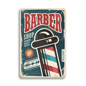 Carteles de hojalata personalizados, decoraciones de barbería, placas de Metal de corte de pelo para colgar en la pared Retro Vintage, <span class=keywords><strong>cueva</strong></span> de hombre con precio de fábrica - Product Image 3