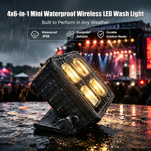 Luz LED Inalámbrica de 4x12W con Batería, RGBWAUV 6 en 1, Activación por Sonido, Control Remoto por Aplicación, DMX, Resistente al Agua, Amarilla, para Escenarios y Bodas - Product Image 2