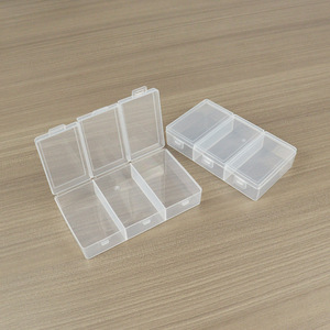 Transparent Plastic Storage Box With 3 Compartments 12.5x7x2.5cm For Jewelry Tools Electronics Fishing Gear - Product Image 1