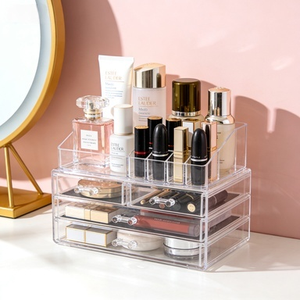 منظم تخزين مستطيل الشكل متعدد الوظائف للمنزل والمكتب، قابل للتكديس ومحمول، مصنوع من البلاستيك مع بطاقات مغناطيسية على الطراز الأمريكي - Product Image 3