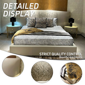 Conception personnalisée en usine, meubles <span class=keywords><strong>d</strong></span>'hôtel et de villa, lit king size et queen size, lit moderne luxueux en cuir - Product Image 2
