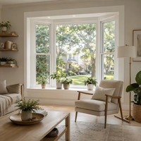 Ventana Abatible de Aluminio con Doble Vidrio, Resistente a Huracanes, Aislamiento Acústico, Ventanas de Aluminio con Sistema de Inclinación y Giro