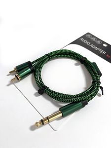 Câble de conversion audio 6,35 mm vers 2RCA mâle-mâle plaqué or avec blindage tressé en PVC pour amplificateur, mixeur et haut-parleur - Product Image 5