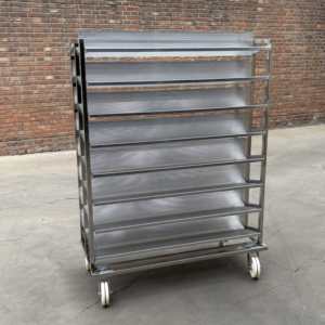 <span class=keywords><strong>France</strong></span> SS304 acier inoxydable aluminium chariot support four refroidissement plateau support chariot pour tenir la volaille et le poulet congelé - Product Image 3