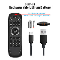Mini clavier rechargeable G7V Pro 2.4G sans fil rétro-éclairé fonction vocale Clavier QWERTY 2 côtés conception télécommande intelligente