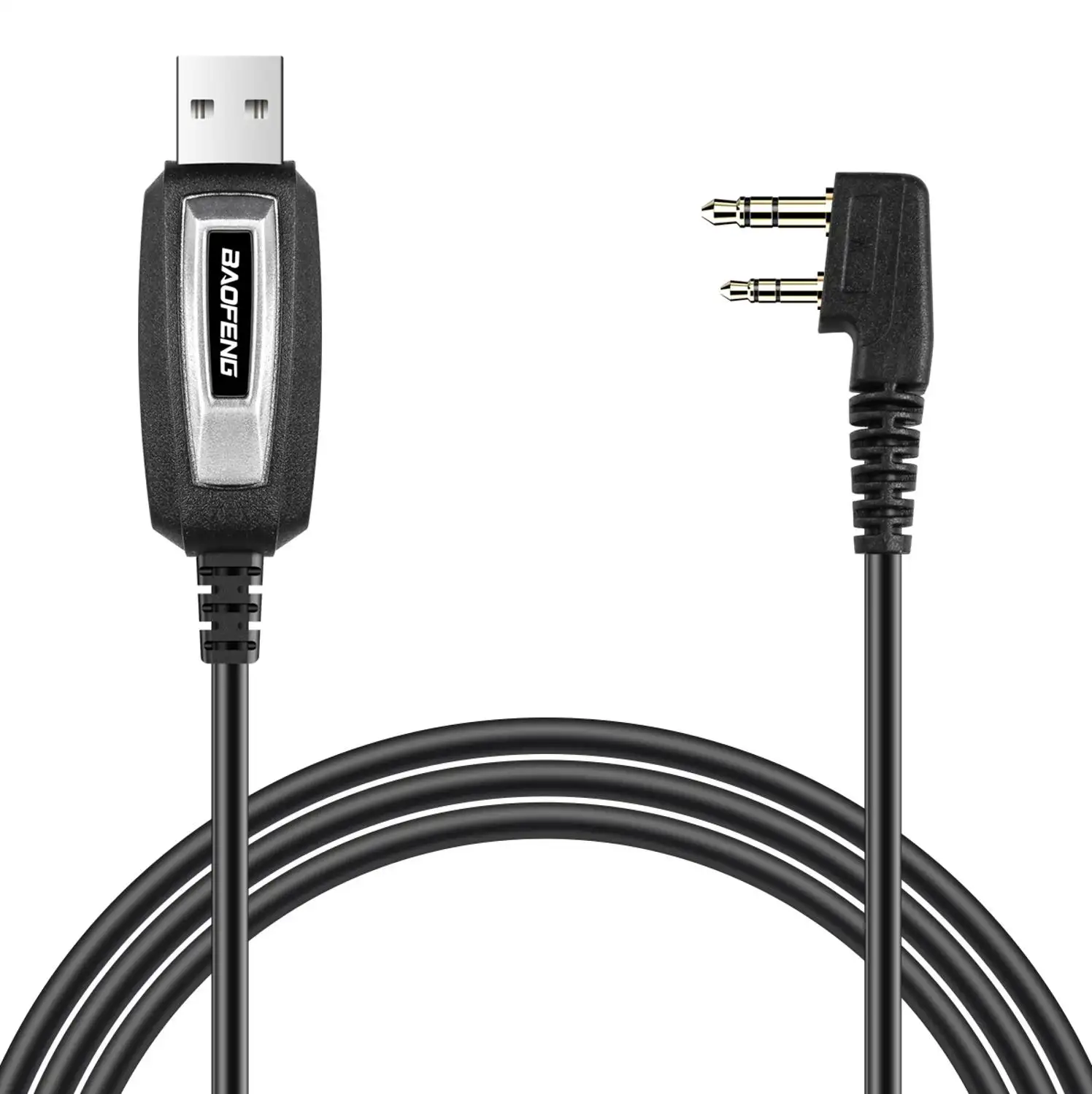 BAOFENG Kabel Data Pemrograman USB, 2 Pin Plug USB untuk Walkie Talkie untuk UV-5R UHF VHF BF-888S Wouxun Walkie Talkie, Aksesoris CD