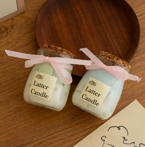 Candela Profumata Estetica con Logo Personalizzato, in Cera <span class=keywords><strong>di</strong></span> Gelatina e Soia, con Nastro Rosa, per Decorazione e Fragranza Domestica - Product Image 3