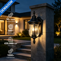 Lampe murale extérieure décorative élégante et moderne en aluminium carré LED IP44 étanche noire durable E26