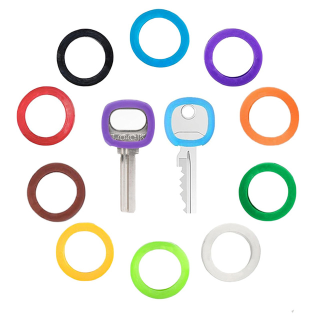 Free Sample Colorful Silicone Elastic Key case  Waterproof Key Cap Hook Identification and Sorting protection Cover