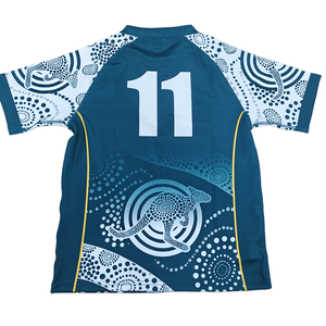 Jersey rugbi sublimasi kustom Murni kaus dan celana pendek rugbi Australia set penuh - Product Image 3