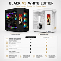 Caja de PC para Juegos Hotbell Panoramic Triple Glass con Pantalla Vertical, Alto Flujo de Aire, Chasis de Computadora de Escritorio sin Herramientas