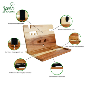 Youlike Acacia Wood Estaciones de acoplamiento Android portátiles Múltiples monitores Displaylink Vehículo enchufable - Product Image 2