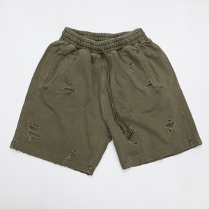 Pantalones Cortos Deportivos Casuales Personalizados con Estampado de Logotipo, Estilo Vintage Desgastado, Lavado Ácido, Efecto Desteñido por el Sol, para Hombre - Product Image 1
