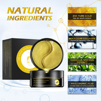 Masque hydratant à l'acide hyaluronique rafraîchissant pour les yeux, élimination des cernes, patchs pour les yeux dorés, tampon de gel
