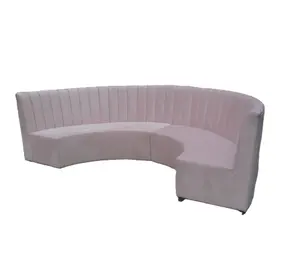 定制现代婚礼沙发豪华餐厅粉色面料半圆形展位座椅沙发套装