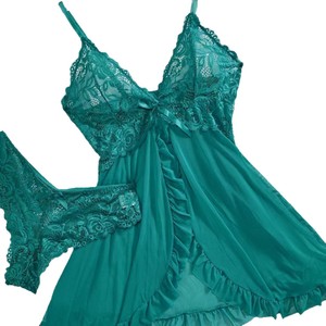 Ensemble de Lingerie Sexy pour Femmes de Style Européen et Américain, Camisole à Col en V en Dentelle Multicolore, Vente en Gros - Product Image 4