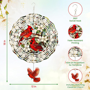 Molinillo de Viento Metálico 3D para Jardín, Decoración Exterior, 12 Pulgadas, Molinillos de Viento con Forma de Pájaro, Escultura de Viento de Acero Inoxidable, Regalos para Mamá y Abuela - Product Image 3