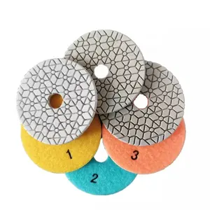 TRUE SHINE High-efficiency Polishing For Granite Marble ES And Tiles Hook And Loop Backed Flexible Diamond Polishing Pad