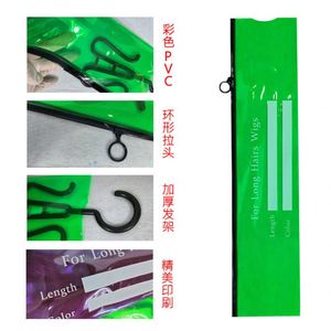 Sac de rangement multifonctionnel en PVC, housse anti-poussière colorée pour perruques, petit rangement pour vêtements, 14x60cm, housse anti-poussière pour perruques 20x60cm en stock - Product Image 4