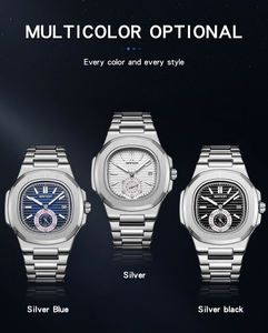 Reloj SANDA 7020 de Primera Marca para Hombre, Diseño Cuadrado Transparente, Correa de Acero Inoxidable, Resistente al Agua, con Movimiento de Cuarzo - Product Image 3