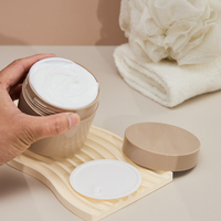 Récipients de luxe personnalisés en PET vides 100ml 200ml 250ml pots de beurre corporel clair brun foncé pots de crème d'huile de massage pour la peau crèmes pour les yeux