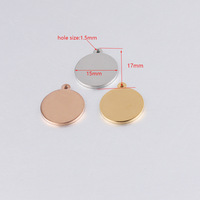 Pendentif plaque circulaire en acier inoxydable de 25/20/15/10mm d'épaisseur 1.5mm personnalisé bijoux bricolage gravé trou extérieur miroir suspendu Surface
