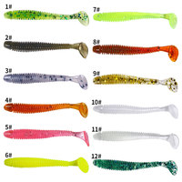10 pièces/sac leurres en plastique souple pêche Silicone ver appât en plastique souple leurres de pêche appâts de natation leurres de pêche