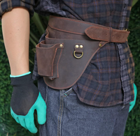 Étui de ceinture en cuir pour outils de jardinage et d'horticulture, pochette pour ciseaux et sécateur, pliable, pour camping et escalade