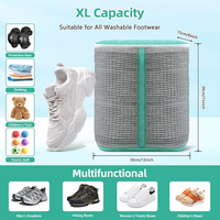 Sac à chaussures amélioré à double compartiment avec fermeture éclair à loquet pour machine à laver, avec embauchoirs ajustables et sac de séchage pour baskets