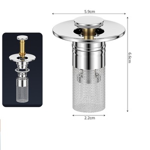 Al por mayor: Filtro de desagüe de suelo de acero inoxidable, tapón de lavabo, tapón de lavabo con núcleo antiolores, atrapapelos, colador de ducha - Product Image 1