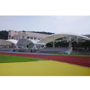 Stadyum tribün PVDF çekme membran yapısı barınak futbol spor tribünler oditoryum membran çatı gölge yapısı