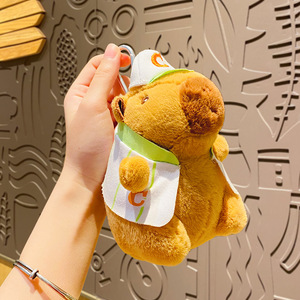 Linda Creative Cartoon Plush <span class=keywords><strong>Dr</strong></span>. Capi Bala Keychain Gold List Title Capybara Doll Schoolbag Pendant Small Gifts - Product Image 4